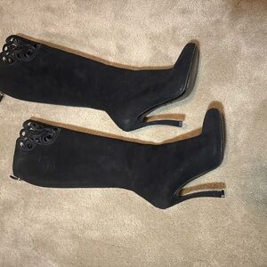 Emporio Armani Suede Knee-High Stiletto Boots